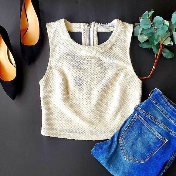 Sans Souci cream crop top - Picture 1 of 8